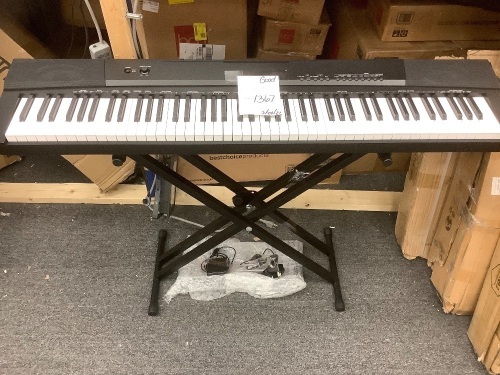88-Key Digital Piano Set w/ Semi-Weighted Keys, Stand, Sustain Pedal - Lot 1367