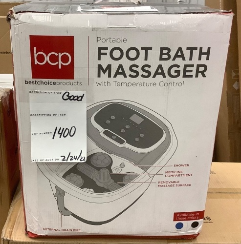 Portable Foot Bath Massager w/ Temperature Control - Lot 1400