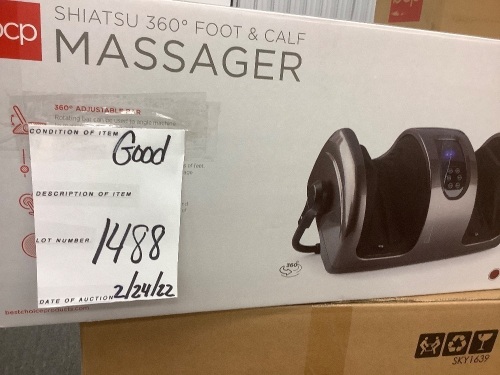 Reflexology Shiatsu Foot Massager w/ High-Intensity Rollers, Remote Control - Lot 1488