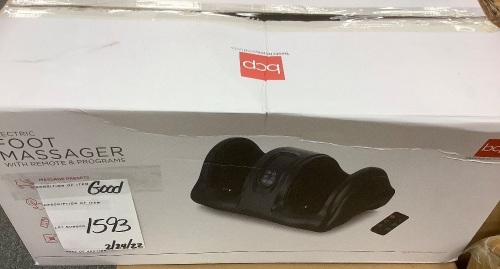 Therapeutic Foot Massager w/ High Intensity Rollers, Remote, 3 Modes - Lot 1593