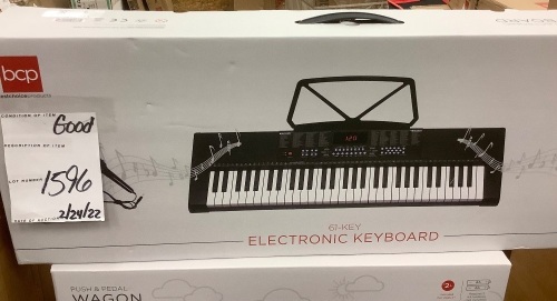 61-Key Beginners Electronic Keyboard Piano Set w/ 3 Modes, Microphone - Lot 1596