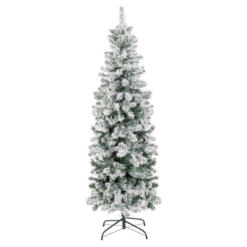 Snow Flocked Artificial Pencil Christmas Tree w/ Stand - 6ft - Lot 2095