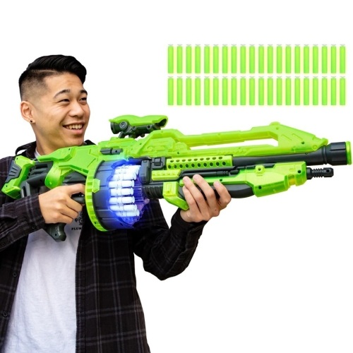 Electric Foam Dart Alien Blaster Toy w/ 40 Glow-in-the-Dark Darts - Lot 2342a