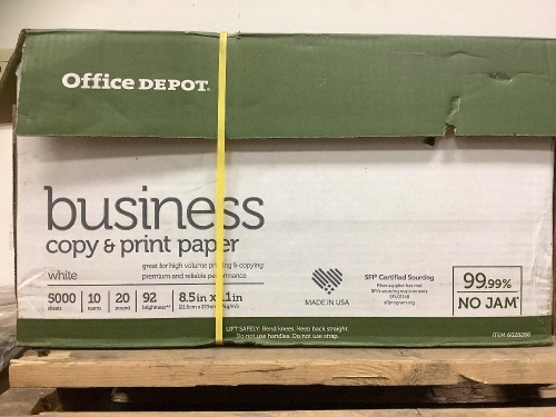 Box of 500 Sheets Office Depot Copy & Print Paper, 8.5x11, Appears New - Lot 4