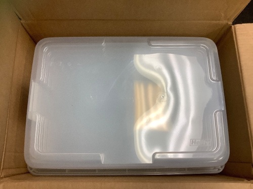 Box of 6 Plastic Storage Totes, Appears New - Lot 47