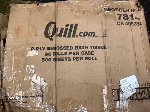 Quill Bath Tissue Box of 96, Appears New/Damaged Box - Lot 56
