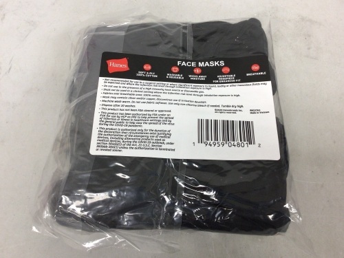 Pack of 50 Hanes Masks, Appears New - Lot 283