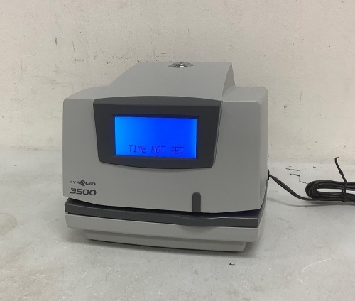 Pyramid™ 3500 Time Clock & Document Stamp, Works, E-Commerce Return - Lot 418