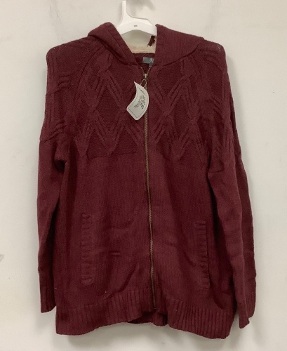 Natural Reflections Womens Hooded Zip Sweater, L, Appears New - Lot 459