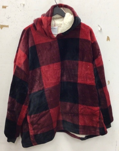 Oversized Sherpa Fleece Hoodie, OSFM, Bad Stitch on Seam, E-Commerce Return - Lot 579