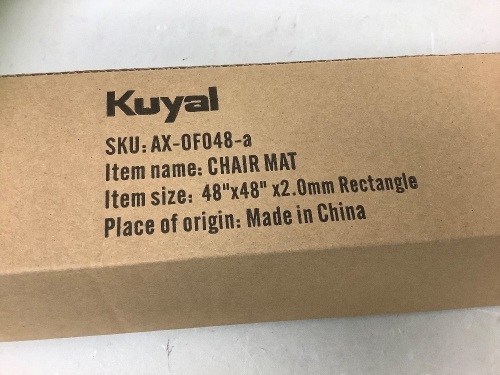 Kuyal Clear Chair Mat, Appears New - Lot 706