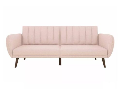 Novogratz Brittany Linen Futon, Pink - Lot 64