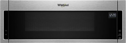 Whirlpool 1.1 Cu. Ft. Low Profile Over-the-Range Microwave Hood Combination, Stainless steel - Lot 73
