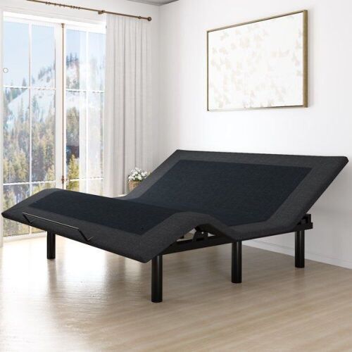 Amolife King Size Ergonomic Adjustable Bed Base Frame with Head and Foot Incline, Wireless Remote Control - Lot 74