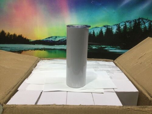 Case of (20) White Tumblers with Lids & Straws, 20 oz  - Lot 115