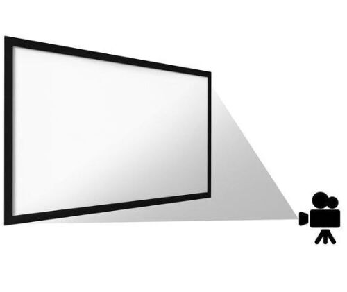 130" Aluminum Fixed Frame 16:9 Projector Screen Velvet Matte White   - Lot 341