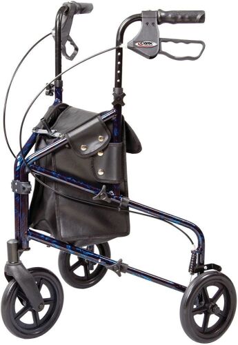 Carex Health Brands Foldable Rollator Walker with Three Wheels, Height Adjustable Handles - Lot 355