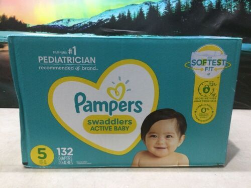 Pampers Swaddlers Active Baby Diapers, Size 5, 132 Ct - Lot 357