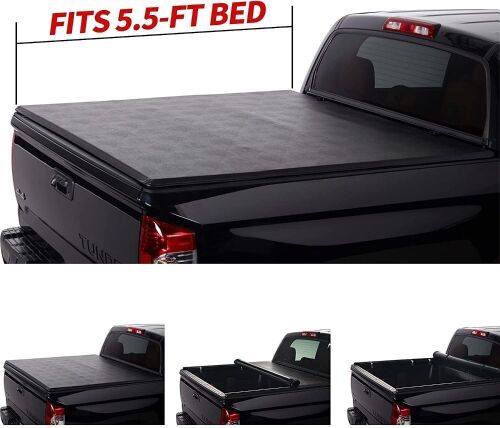 North Mountain Soft Roll Up Tonneau Cover, Compatible with 07-13 Toyota Tundra Pickup 5.5ft Fleetside Bed, Clamp On No Drill Top Mount Assembly - Lot 361