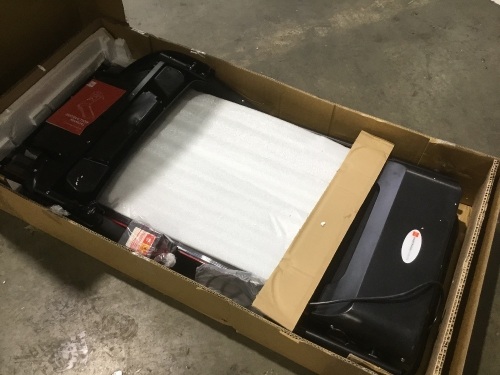 Folding Treadmill with Manual Incline, Wireless Bluetooth Speakers, LCD Screen, Shock-Absorbent Running Deck, Device Holder - Lot 375
