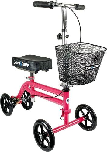 KneeRover Steerable Knee Scooter Knee Walker Crutch Alternative in Hot Pink - Lot 376