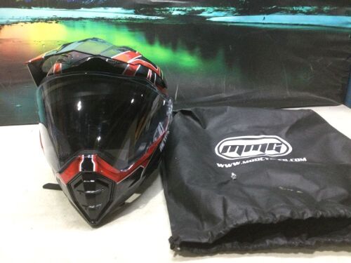 MotorFansClub Full Face Off-Road Helmet with Flip Up Visor, Medium - Missing Bolt on Face Shield - Lot 428