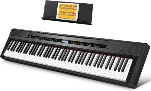 Donner DEP-20 Beginner Digital Piano 88 Key Full Size Weighted Keyboard with Sustain Pedal, Power Supply - Lot 440