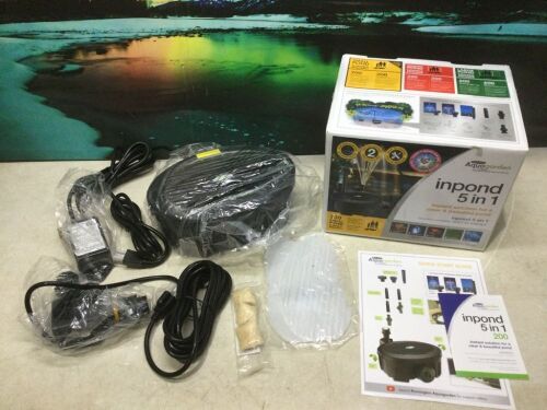 Aquagarden Pennington, Inpond 5 in 1, Pond & Water Pump, Filter, UV Clarifier, LED Spotlight and Fountain - Lot 520