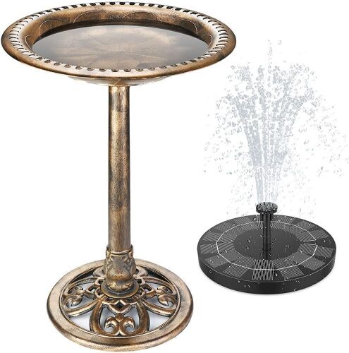AISITIN Polyresin Lightweight Birdbath with 2.5W Solar Fountain - Lot 541