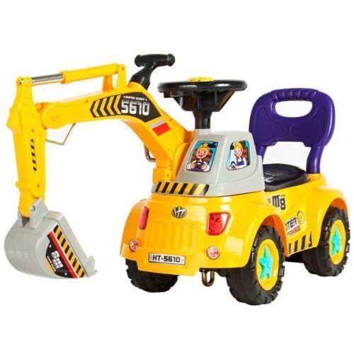 Kids Excavator Ride-On, Foot-to-Floor Construction Toy Truck w/ Garden Set - Lot 548