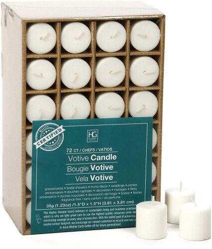 Hosley’s Set of 72 White Unscented Votive Candles - Lot 561