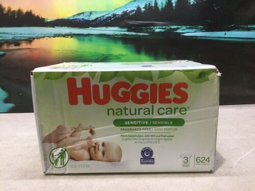 Huggies Natural Care Sensitive Baby Wipes, 3 Refill Packs - Lot 581