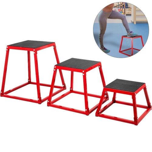 Plyometric Jump Box Plyo Platform Box Set 12" 18" 24"  - Lot 629