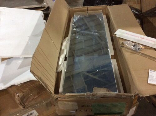 LUXFURNI Mirror Jewelry Cabinet 6 LED Lights Wall-Mount/Door-Hanging Armoire - Lot 666