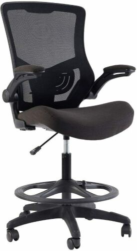 KLASIKA Tall Mesh Ergonomic Drafting Chair with Flip-up Arms Rest and Foot Ring - Lot 692