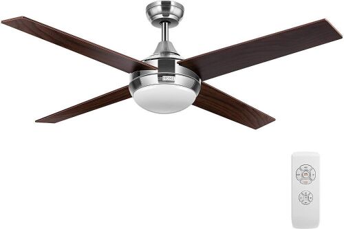 VIVOHOME 52 Inch 4 Blades Ceiling Fan with LED Light and Remote Control Reversible Motor  - Lot 788