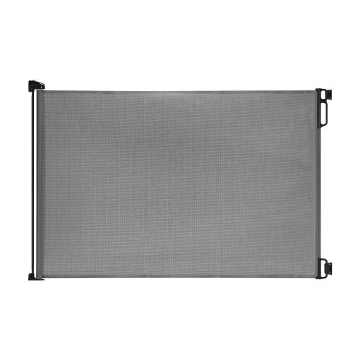 EasyBaby Products Extra Wide Indoor Outdoor Retractable Baby Gate, 33" Tall, Extends up to 71" Wide, Grey - Lot 843