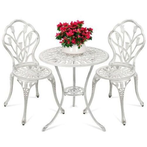 3-Piece Cast Aluminum Patio Bistro Furniture Set - Lot 851