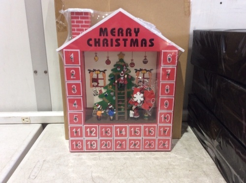 Lot of (4) Pioneer Effort Christmas Wooden Advent Calendar House with 24 Drawers - Lot 904