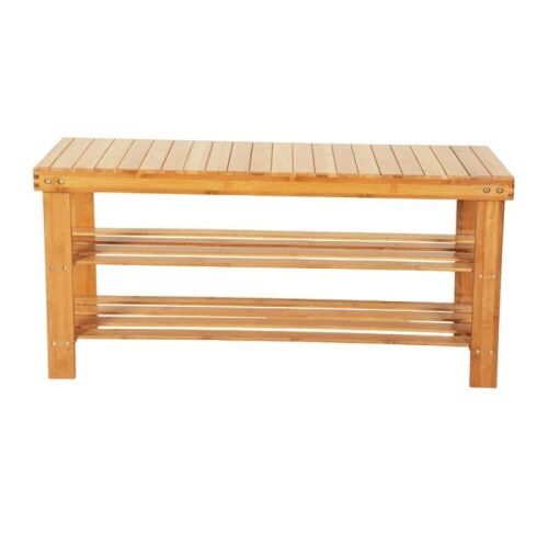 Bamboo Shoe Rack Bench  - Lot 918