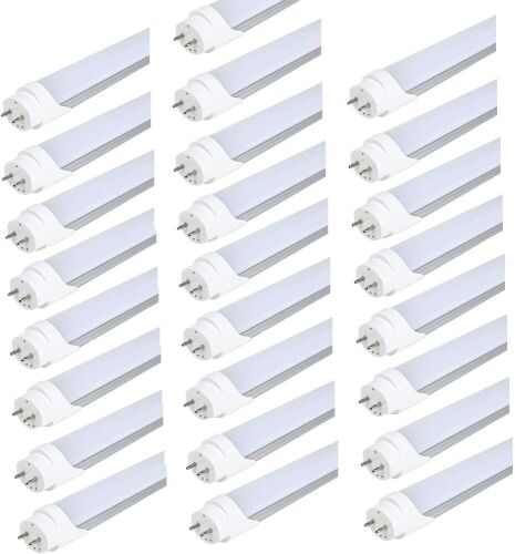 HMINLED 4FT T8 LED Tube Light Bulbs 22W 4000K AC85-285V Fluorescent Replacement Dual-End Powered Ballast Bypass Fixture Milky Cover, 25 Pack - Lot 946