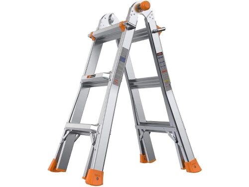 TACKLIFE LD02A-Extension Ladder, 13-Foot Step Ladder with Safe Protective Switch, Non-Slip Rubber Feet, 300lb Capacity - Lot 1020