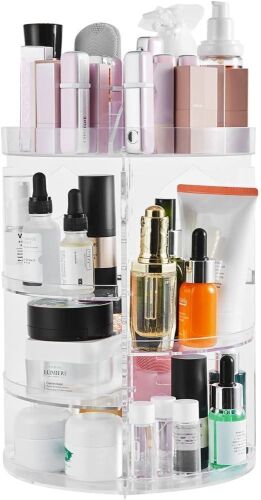 Lot of (2) DOZZZ Acrylic Makeup Organizer 360-Degree Rotating with 7 Layers  - Lot 1040