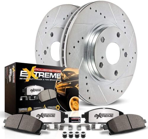 Power Stop K2203-36 Front Z36 Truck & Tow Brake Kit, Carbon Fiber Ceramic Brake Pads and Drilled/Slotted Brake Rotors - Lot 1119