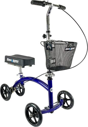 KneeRover Deluxe Steerable Knee Scooter Crutch Alternative in Blue - Lot 1181