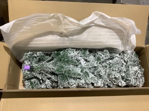 9' Pre-Lit Snow Flocked Artificial Pencil Christmas Tree - Lot 1188