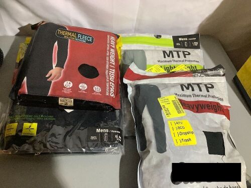 Lot of (4) Men's Thermal Fleece Shirts XL and Pants Large, Appears New  - Lot 282