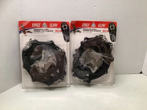 Lot of (2) Eagle Claw Stainless Steel Chain Ice Cleats, Appears New - Lot 378