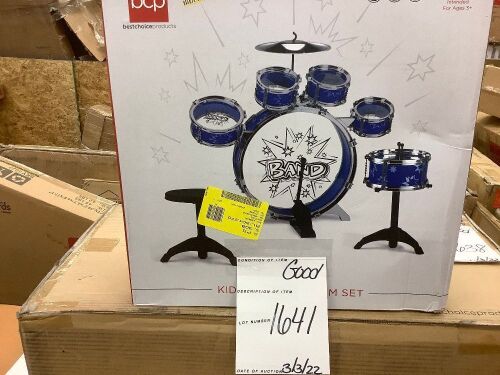 11-Piece Kids Beginner Drum Percussion Musical Instrument Toy Set - Lot 1641