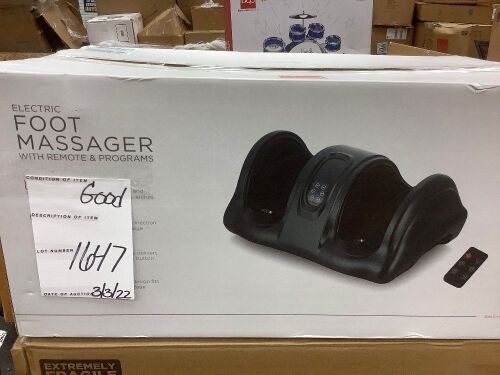 Therapeutic Foot Massager w/ High Intensity Rollers, Remote, 3 Modes - Lot 1647